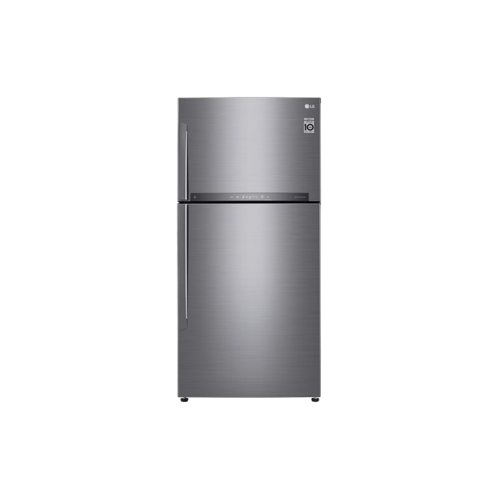 ثلاجة إل جي بتقنية الانفرتر ديجيتال، نوفروست، بابين، سعة 418 لتر، GR-H802HMHL - فضي ( بدون ضمان )