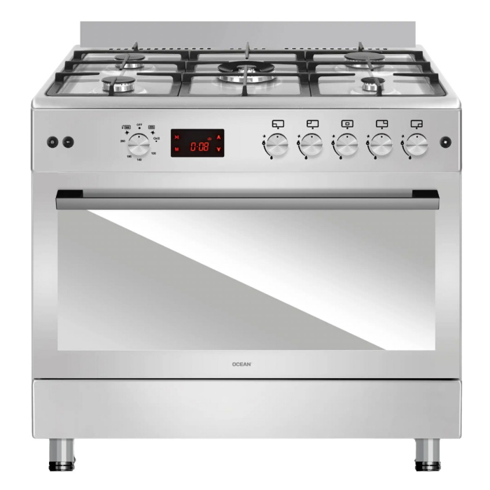 بوتجاز غاز اوشن ديجيتال، 5 شعلة، 90 سم، ستانلس ستيل - OCGR 9650-17IP