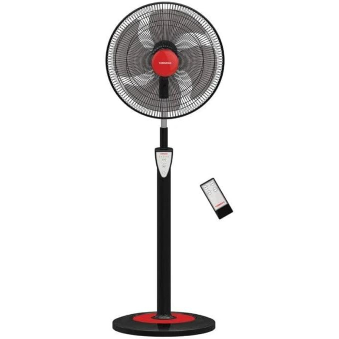 مروحة تورنيدو ستاند بريموت كنترول، 18 بوصة، 4 ريش، EFS-95SR - أسود أحمر