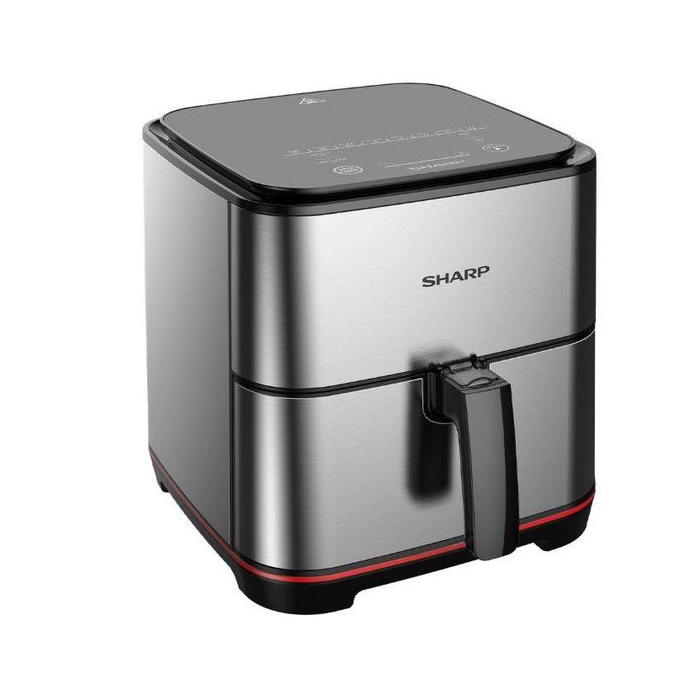 Sharp قلاية هوائية شارب 1650 وات سعة 7 لتر مع شاشة لمس زجاجية - KF-AF70RT-ES2