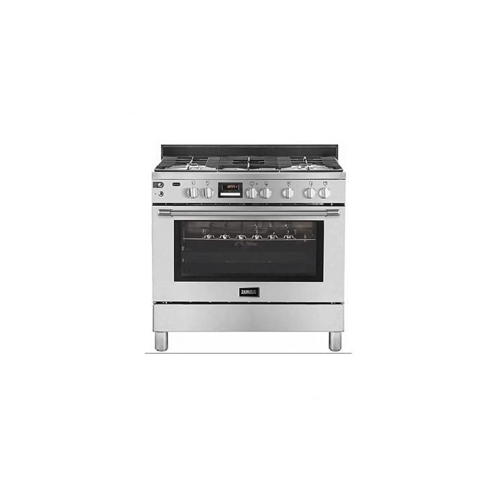 بوتجاز غاز زانوسي ديجيتال، 5 شعلة، 90 سم، فضي - ZCG92696XA