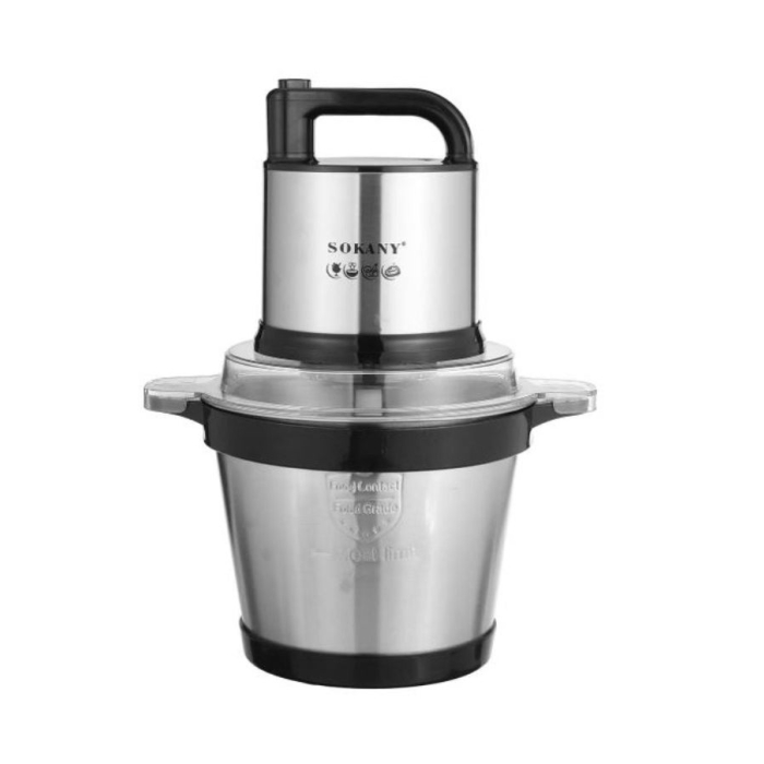 كبة سوكاني SK-7028N من استانلس، سعة 4 لتر، 800 واط - فضي اسود