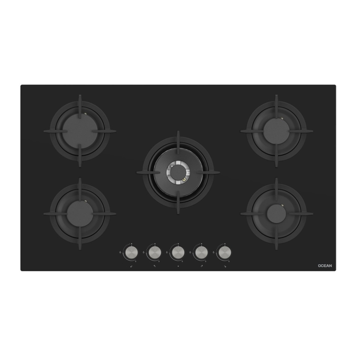مسطح بلت ان غاز اوشن، 90 سم، 5 شعلة، اسود - OHGGR9401NPROSV