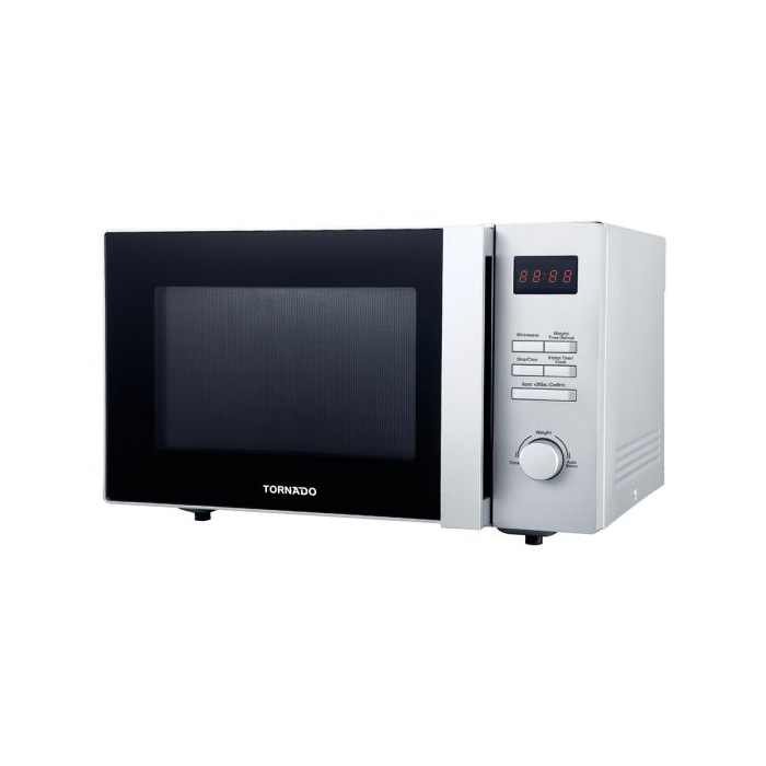 ميكروويف تورنيدو سولو 25 لتر 900 وات 8 قوائم سيلفر TMD-25SE-S