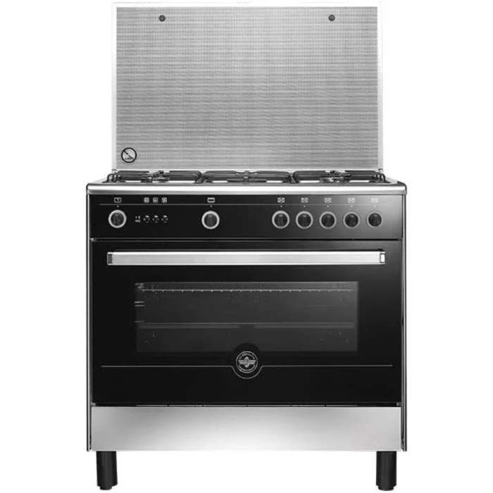 بوتاجاز لا جيرمانيا حر، 5 شعلات غاز، 90×60 سم، 9M10GRB1X4AWW - اسود