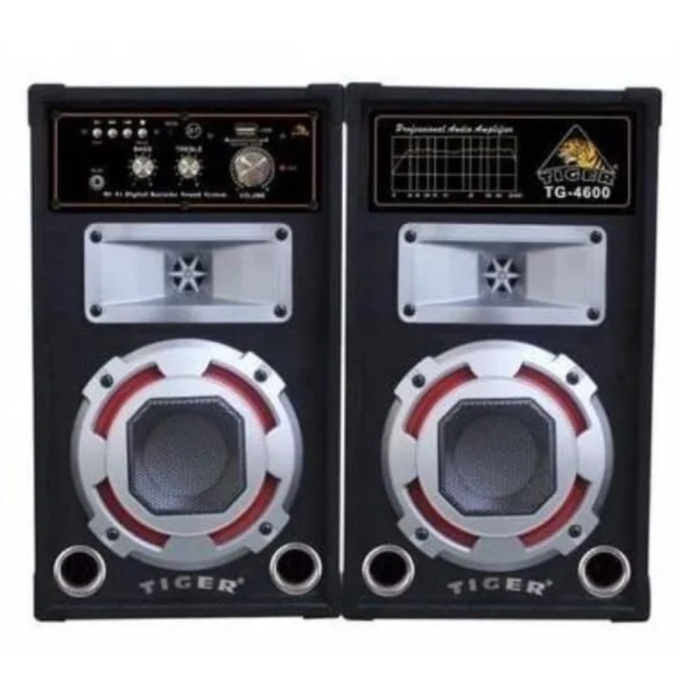 مكبر صوت بلوتوث تايجر مع ريموت كنترول، أسود - TG-4600