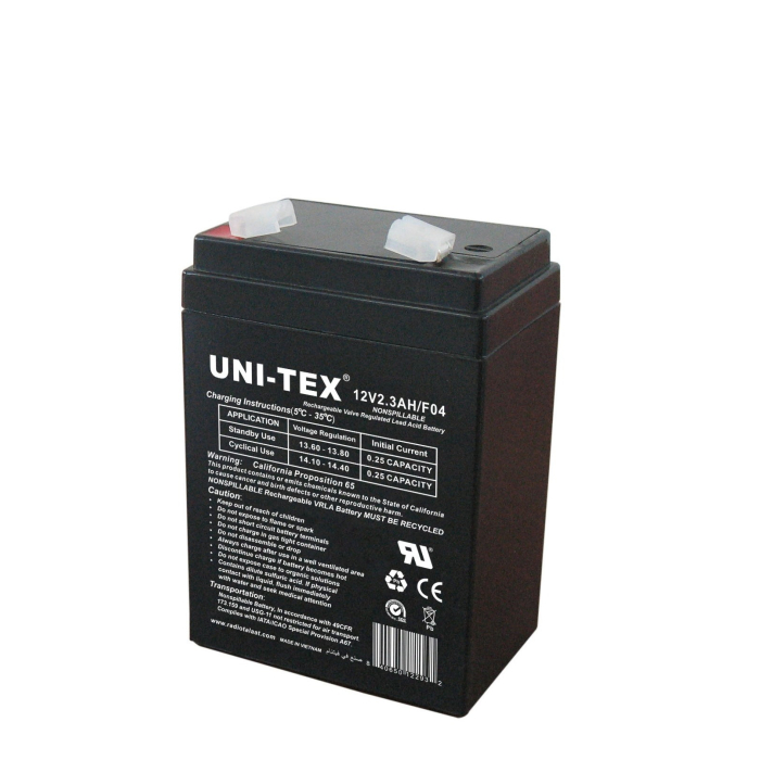 بطارية قابلة للشحن يونيتكس، 12 فولت، 2.3 أمبير، F04 - أسود