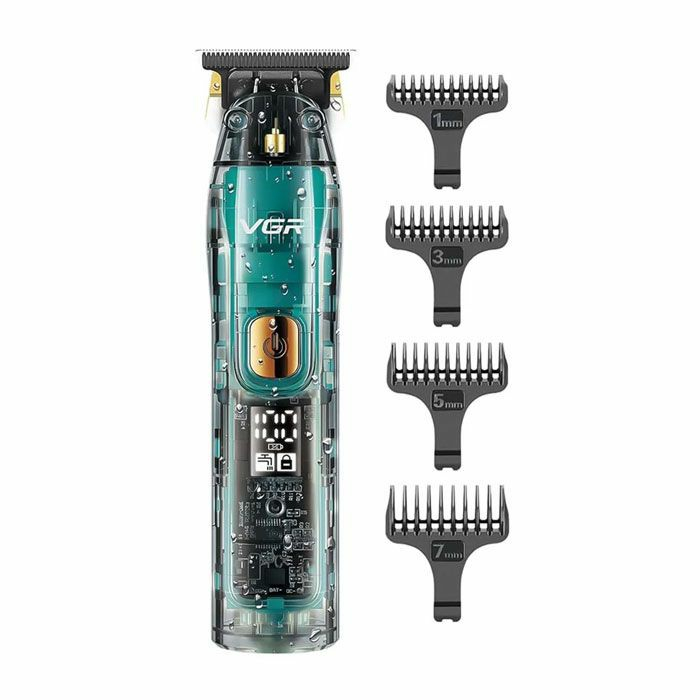 مجموعة ماكينة حلاقة في جي آر بروفيشنال لاسلكية قابلة للشحن، V-961 - أسود أخضر