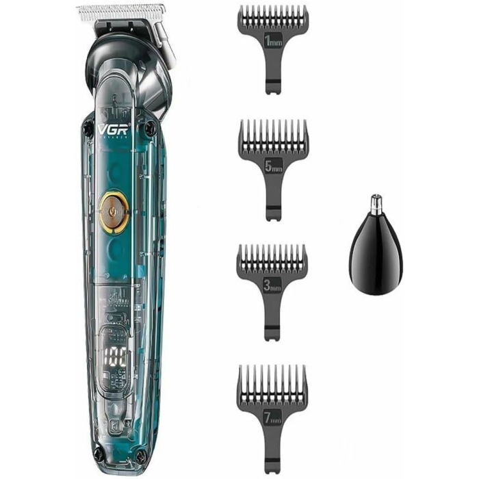 مجموعة ماكينة حلاقة في جي آر بروفيشنال للشعر والأنف، V-949 - متعدد الألوان