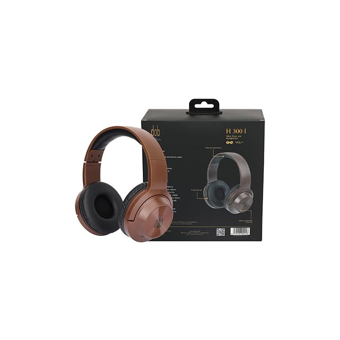 سماعة رأس سلكية دوب بميكروفون، H 300 I - بني