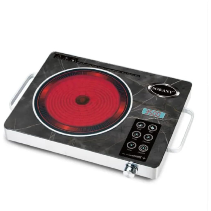 مسطح تسخين سوكاني كهربائي ديجيتال، 3500 وات، SK-07073 - فضي