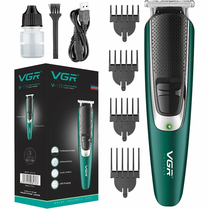 ماكينة حلاقة في جي آر قابلة للشحن، V-176 - أخضر أسود