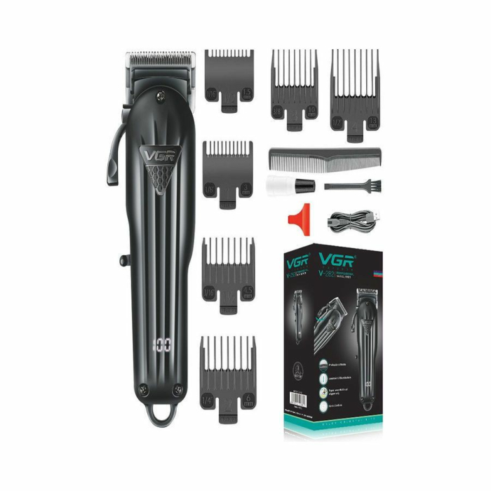 ماكينة حلاقة في جي آر بروفيشنال قابلة للشحن، V-282 - أسود