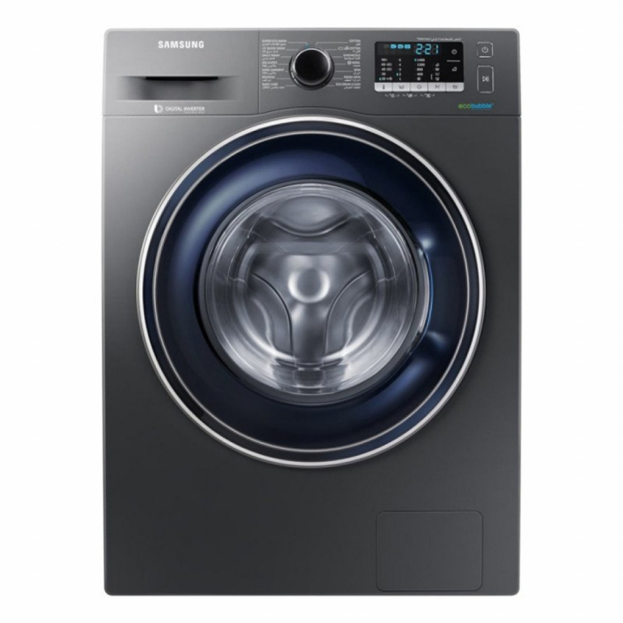 غسالة ملابس سامسونج فول اوتوماتيك تحميل امامي ديجيتال، 8 كجم، فضي - WW80J5455FX1AS