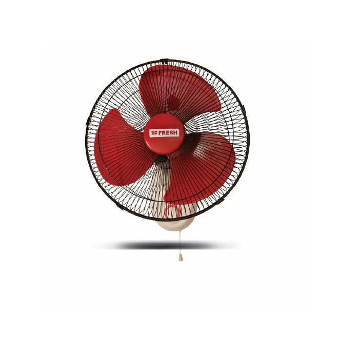 مروحة حائط فريش بريليانت، 16 بوصة، 3 ريش، 3 سرعات - أحمر أسود