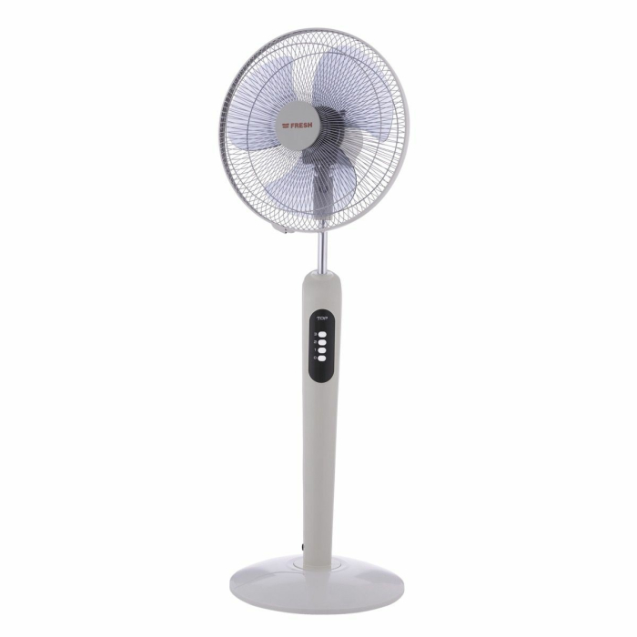 مروحة ستاند فريش بدون ريموت، 16 بوصة، 3 ريش، 3 سرعات - أبيض رمادي