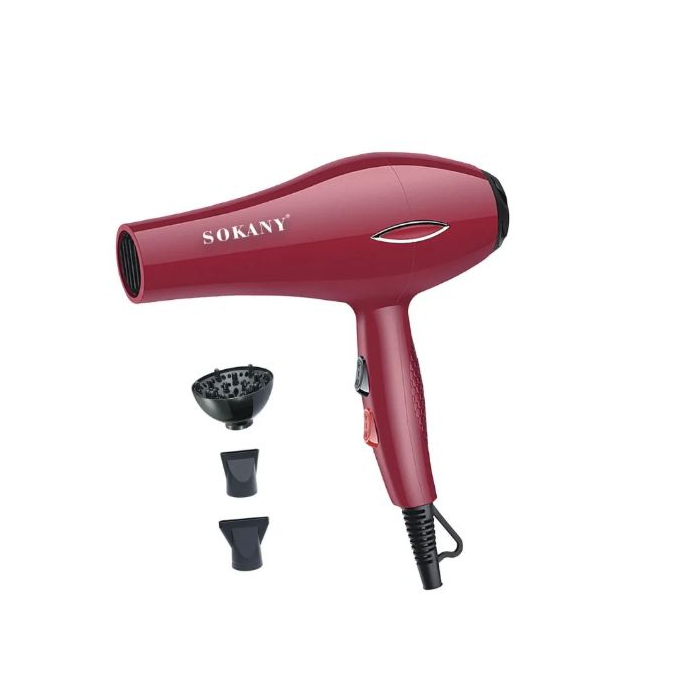 سشوار و مجفف شعر سوكاني، بارد ساخن بقوة 2600 وات، SK-2215 - أحمر