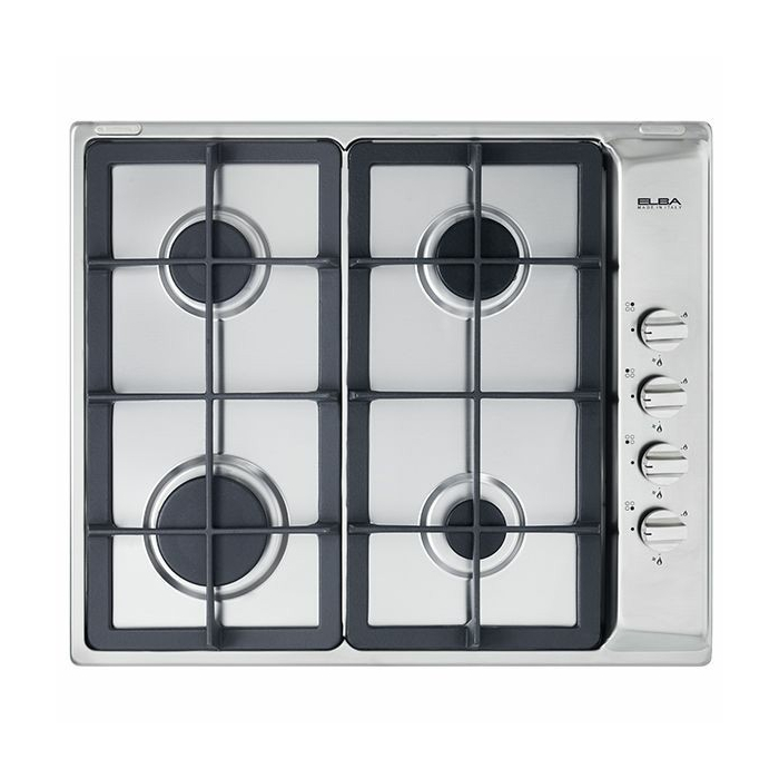 مسطح غاز إلبا بلت ان، 4 شعلات، 60 سم، ES65-450XD - فضي أسود