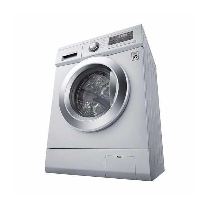 غسالة إل جي أمامية ديجيتال أوتوماتيك، 7 كجم، F1296QD24 - فضي