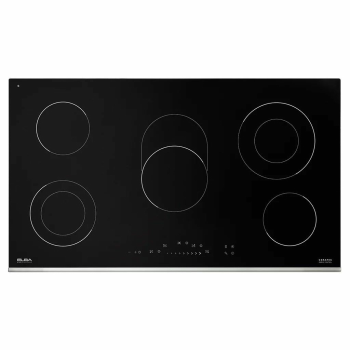 مسطح كهرباء البا بلت ان سيراميك Elio، عدد 5 شعلات، 90 سم، اسود - EVC 905 XF