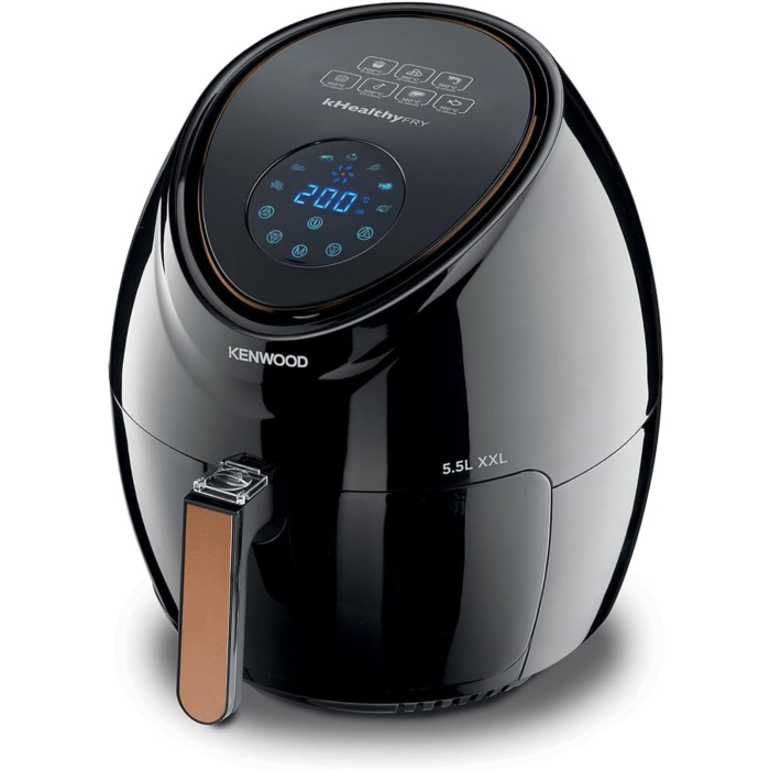 قلاية بدون زيت كينوود بدون زيت، سعة 5.5 لتر، 1800 وات، HFP50.000BK -  ضمان دولي - أسود