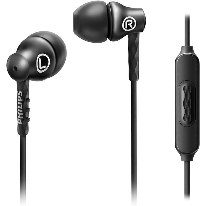 سماعة اذن سلكيه فيليبس ستيريو، مايكروفون, SHE8105-BK - اسود