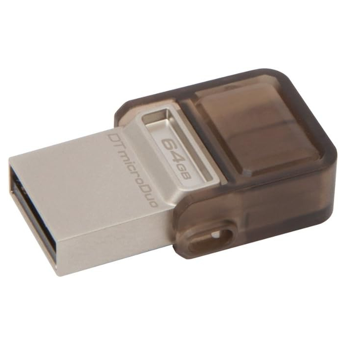 فلاش درايف كينجستون USB 3.0 OTG داتا ترافيلر microDuo، سعة 64 جيجا، بني - DTDUO/64GB