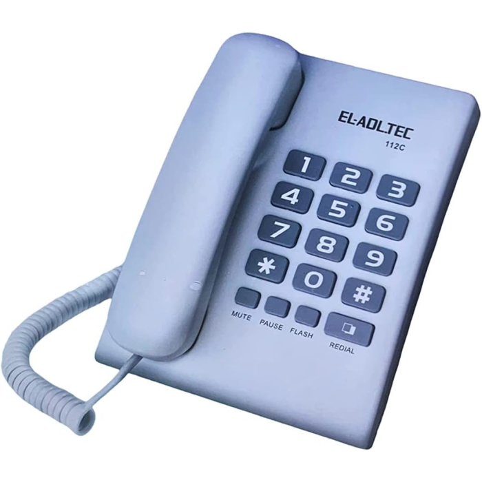 تليفون ارضي العدل تك سلكي 112C - ابيض