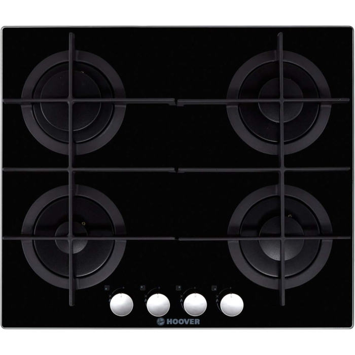 بوتاجاز هوفر مسطح بلت إن 60 × 60 - 4 شعلة غاز أسود زجاجي HGV64SMTCGB