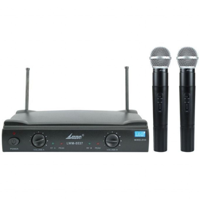 نظام ميكروفون لين لاسلكى، قطعتين، LWM-5537 - اسود