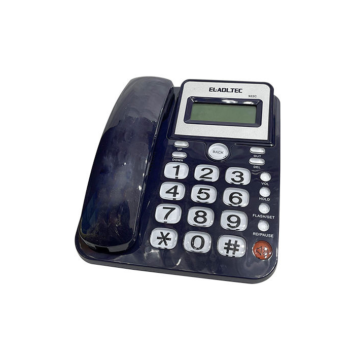 تليفون أرضي سلكي العدل تك، شاشة رقمية، 922C - اسود