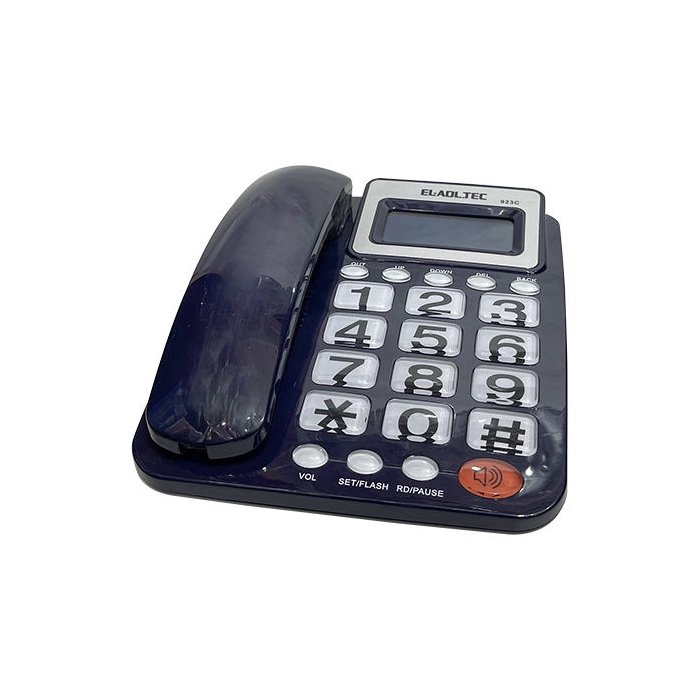 تليفون أرضي سلكي العدل تك، شاشة رقمية، 923C - اسود