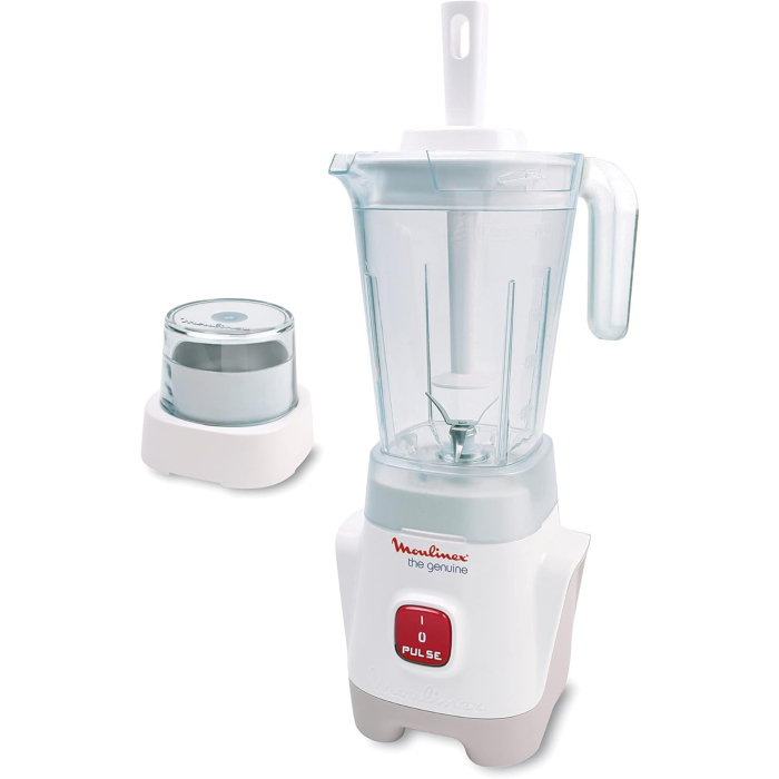 خلاط مولينكس LM2411EG الأصلي مع مطحنة، 400 وات ، 1.25 لتر - أبيض