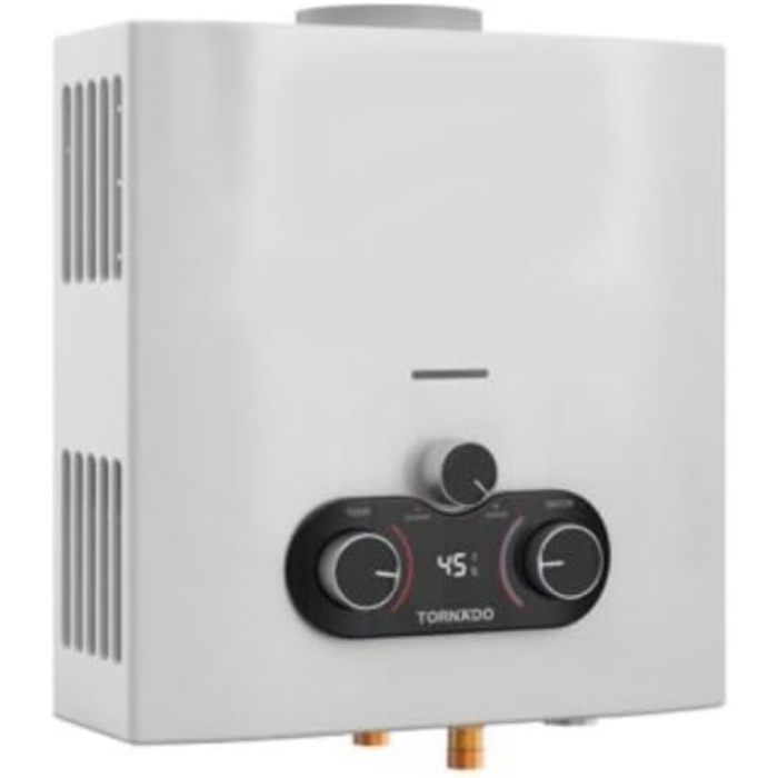 سخان تورنيدو غاز انبوبة بالمدخنة ديجيتال 6 لتر GHM-C06CTE-W - أبيض