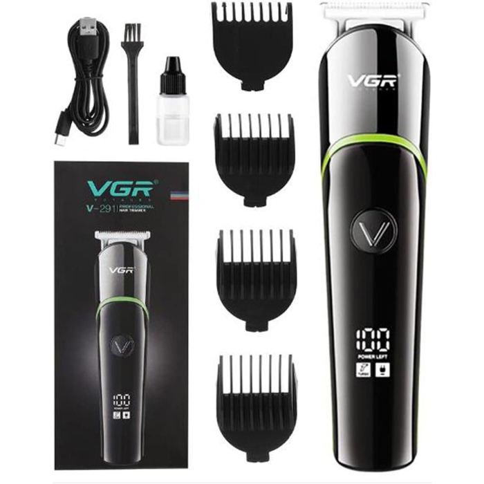 ماكينة قص وتشذيب الشعر في جي ار، قابله للشحن، V-291 - اسود 
