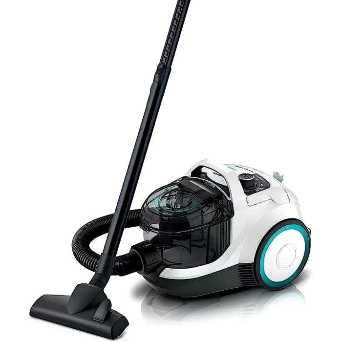 مكنسة كهربائية بوش سيري 4 بدون كيس، 2000 وات، ابيض - BGS21WHYG