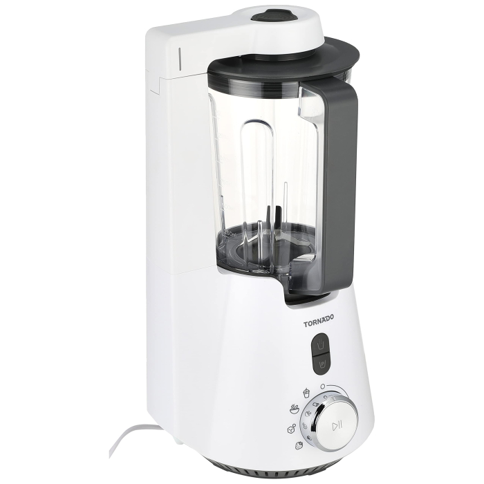 خلاط فاكيوم تورنيدو 1000 وات سعة 1.5 لتر دورق إضافي سعة 0.6 لتر أبيض TVBL-1000LI