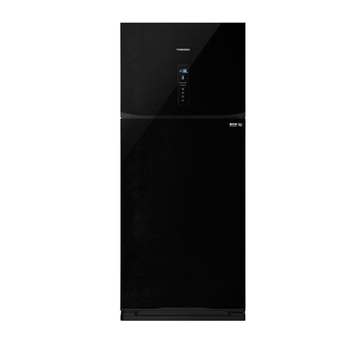 ثلاجة تورنيدو ديجيتال، نوفروست، بابين، سعة 450 لتر، RF-580AT-BK - أسود