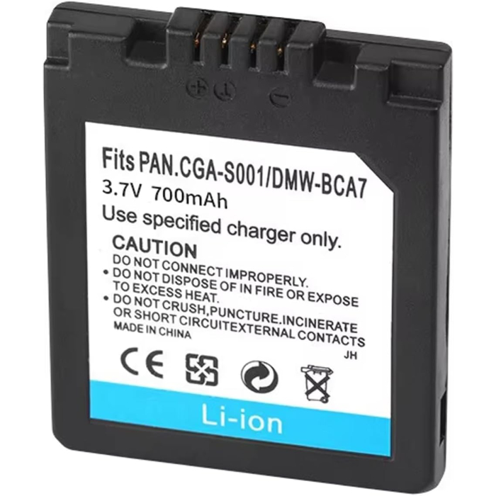 بطارية قابلة لإعادة الشحن لكاميرا باناسونيك CGA-S001، سعة 700 مللي أمبير - أسود