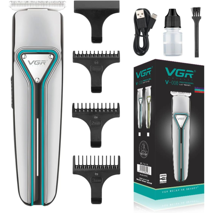 ماكينة حلاقة في جي آر احترافية لاسلكية قابلة للشحن، V-008 - متعدد الألوان