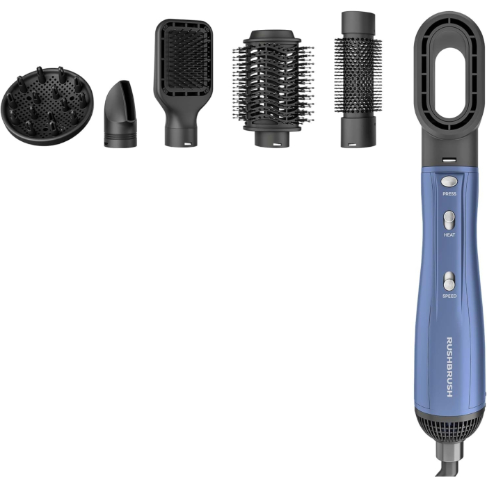 مجموعة التصفيف راش براش 6 في 1، 1300 وات Plus 6 Air Styler - أزرق داكن