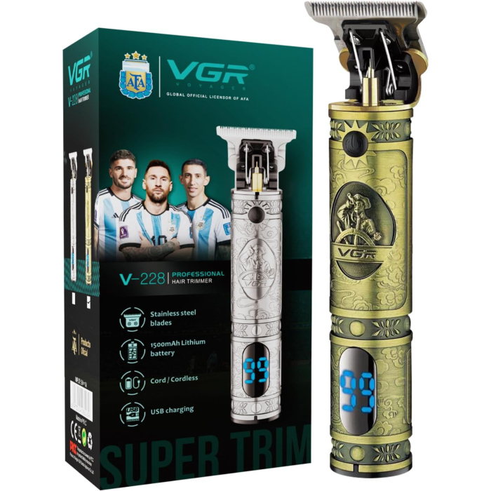 ماكينة تشذيب الشعر واللحية VGR V-925 الاحترافية متعددة الأغراض - أسود