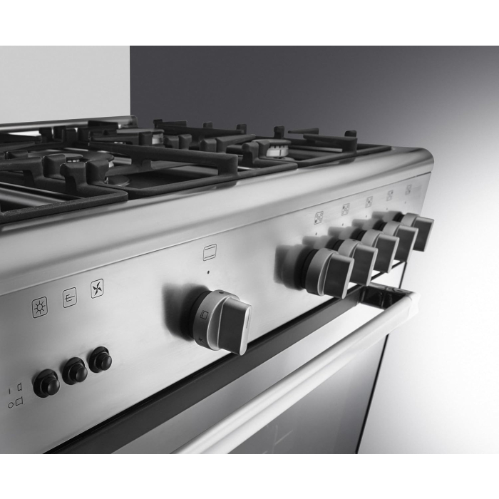 بوتجاز غاز لاجيرمانيا كلاسيكا بريمو، 5 شعلة، 90 سم، 6D80GRB1X4AWW - فضي