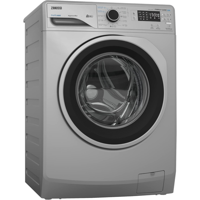 غسالة زانوسي تحميل أمامي فول أوتوماتيك بيرلا ماكس، سعة 7 كجم، ZWF7240SS5 - فضي