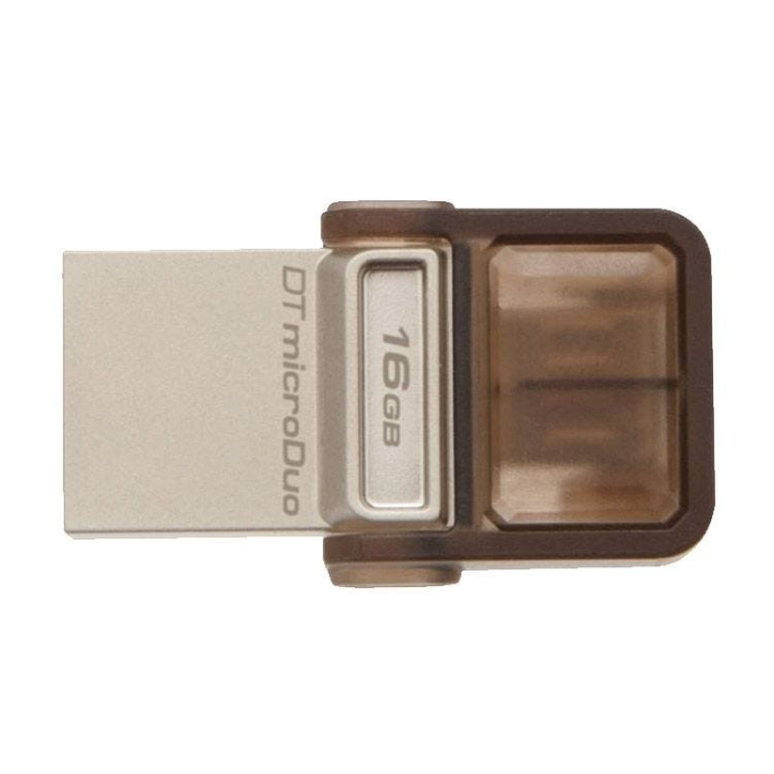 فلاش درايف كينجستون USB 3.0 OTG داتا ترافيلر microDuo، سعة 16 جيجا، بني - DTDUO/16GB