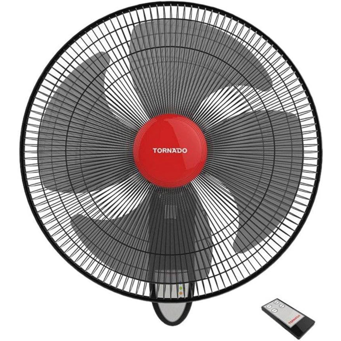 مروحة حائط تورنيدو بريموت كنترول، 16 بوصة، 4 ريش، EPS-16R - أسود أحمر