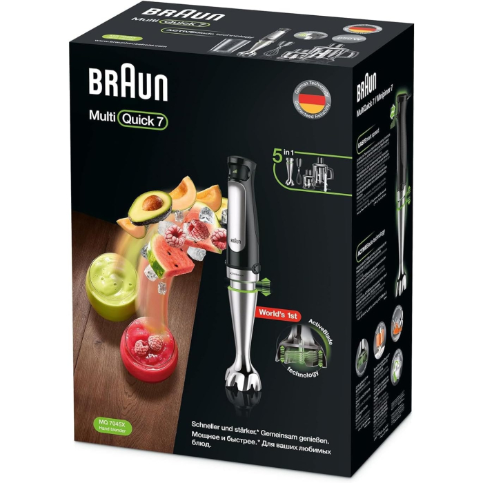 Braun MultiQuick 7 Hand Blender 1000 Watt Black Silver - MQ7045X