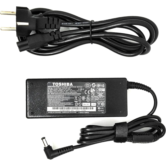 شاحن لاب توب توشيبا، 19 فولت، 75 وات، 3.95 أمبير - أسود