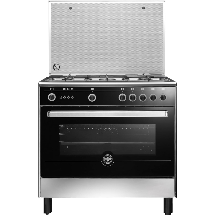 بوتاجاز لا جيرمانيا حر، 5 شعلات غاز، 90×60 سم، 9N10GUB1X4AWW - أسود فضي