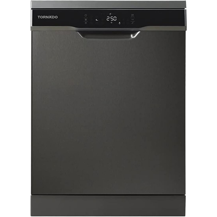 غسالة اطباق تورنيدو ديجيتال، 12 فرد، 8 برنامج، اينوكس غامق - TDV-FN128CDX
